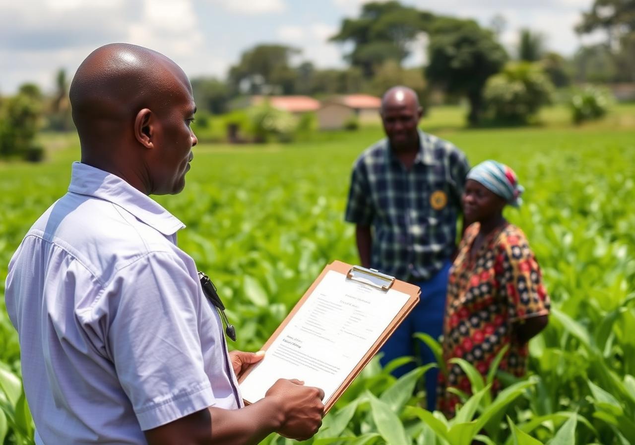 Kapri field officer with farmers